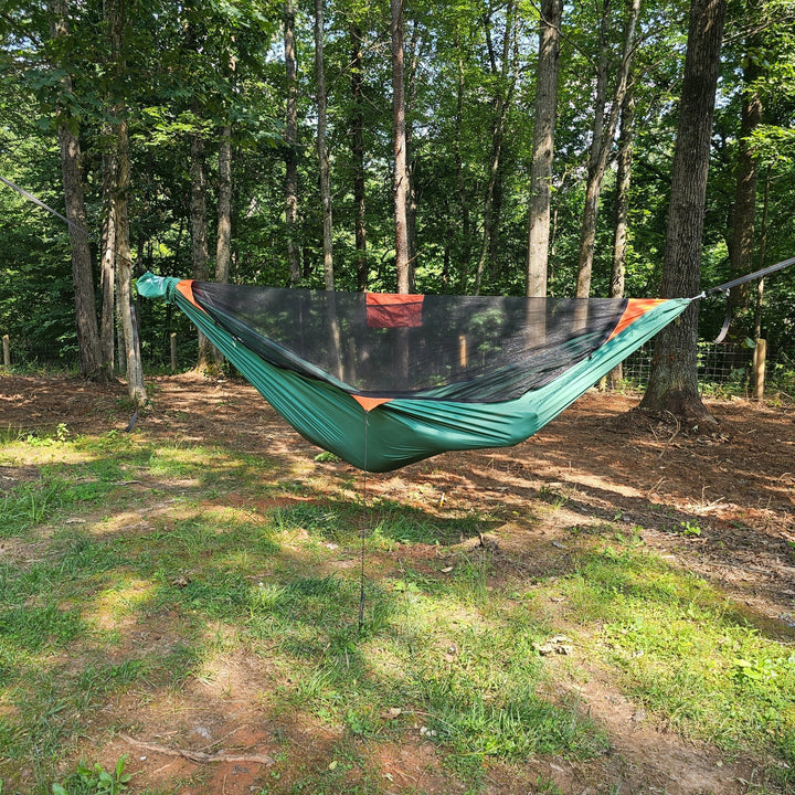 REM Hammock – 11' Camping Hammock with Bug Net, Cinch Buckles, Ridgeline Organizer, Underquilt Clips & Hanging High Hugger Straps - Hanging High Hammocks