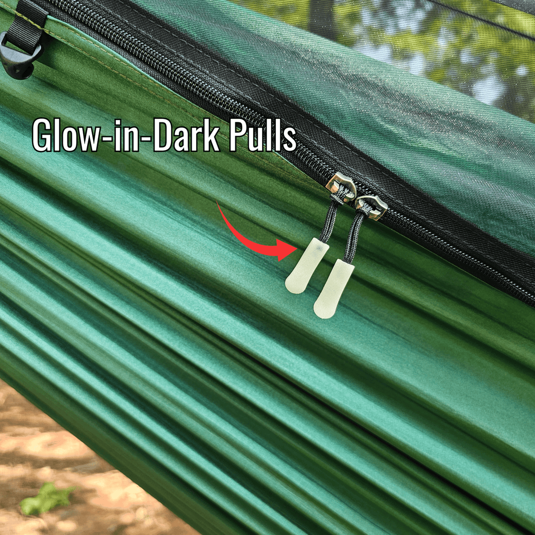 REM Hammock – 11' Camping Hammock with Bug Net, Cinch Buckles, Ridgeline Organizer, Underquilt Clips & Hanging High Hugger Straps - Hanging High Hammocks
