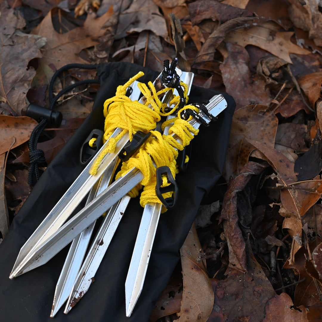 Tarp Tie Outs - Quick, easy and lightweight hammock tarp guy lines with tensioner for hammock camping - Hanging High Hammocks