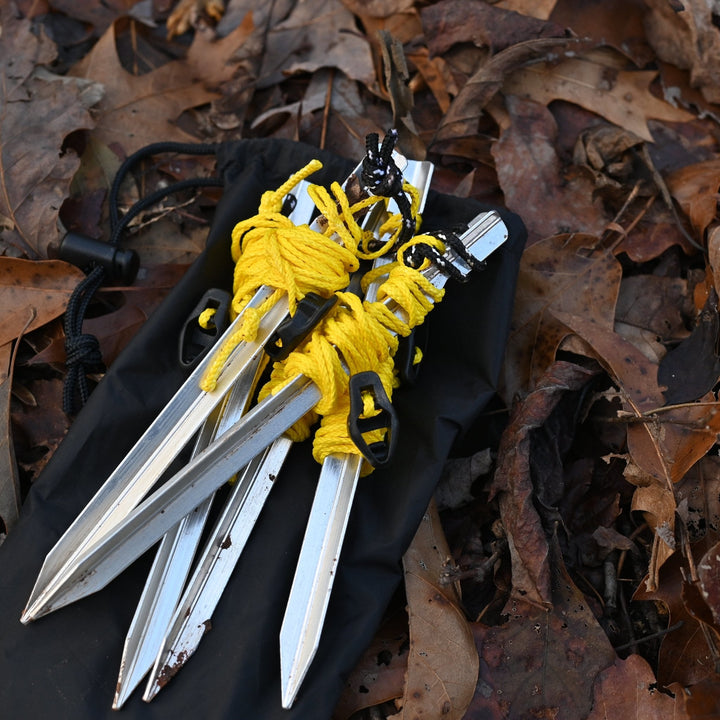 Tarp Tie Outs - Quick, easy and lightweight hammock tarp guy lines with tensioner for hammock camping - Hanging High Hammocks