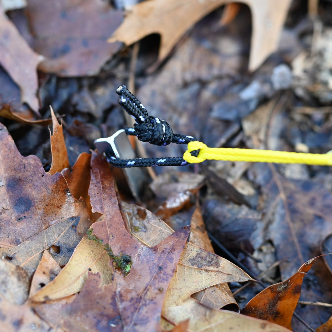 Tarp Tie Outs - Quick, easy and lightweight hammock tarp guy lines with tensioner for hammock camping - Hanging High Hammocks