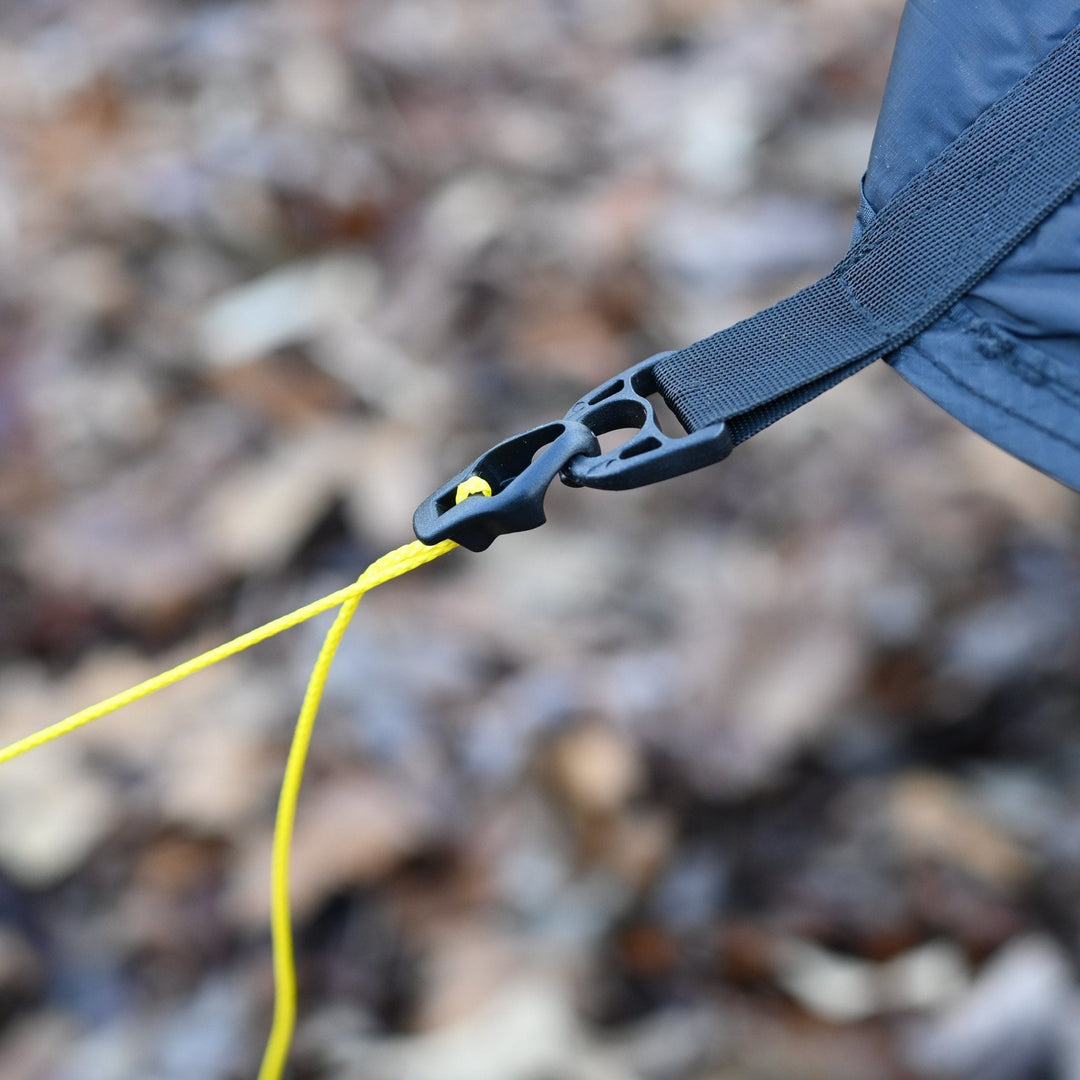 Tarp Tie Outs - Quick, easy and lightweight hammock tarp guy lines with tensioner for hammock camping - Hanging High Hammocks