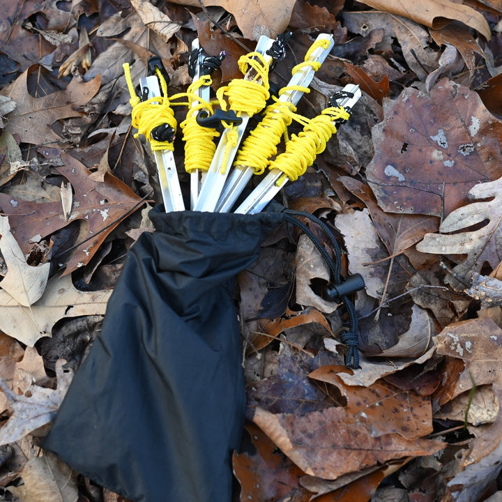 Tarp Tie Outs - Quick, easy and lightweight hammock tarp guy lines with tensioner for hammock camping - Hanging High Hammocks