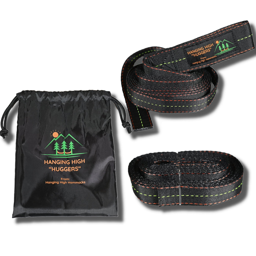 Hammock Tree Straps- Hanging High "Huggers"- Lightweight Hammock Camping Tree Straps (Pair) - Hanging High Hammocks