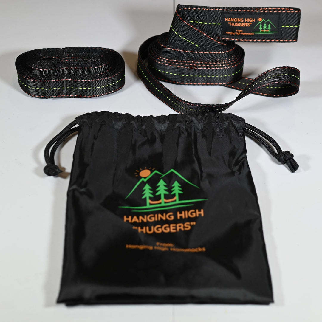 Hammock Tree Straps- Hanging High "Huggers"- Lightweight Hammock Camping Tree Straps (Pair) - Hanging High Hammocks