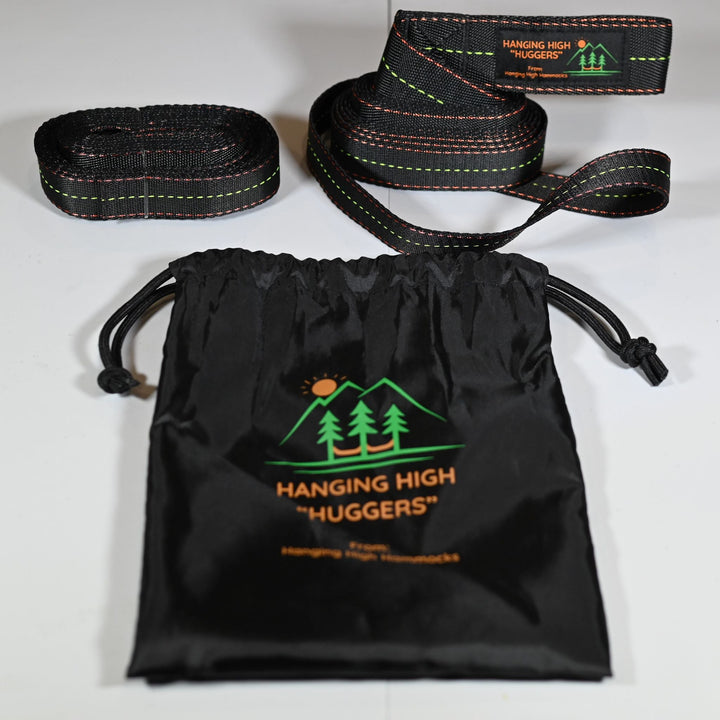 Hammock Tree Straps- Hanging High "Huggers"- Lightweight Hammock Camping Tree Straps (Pair) - Hanging High Hammocks