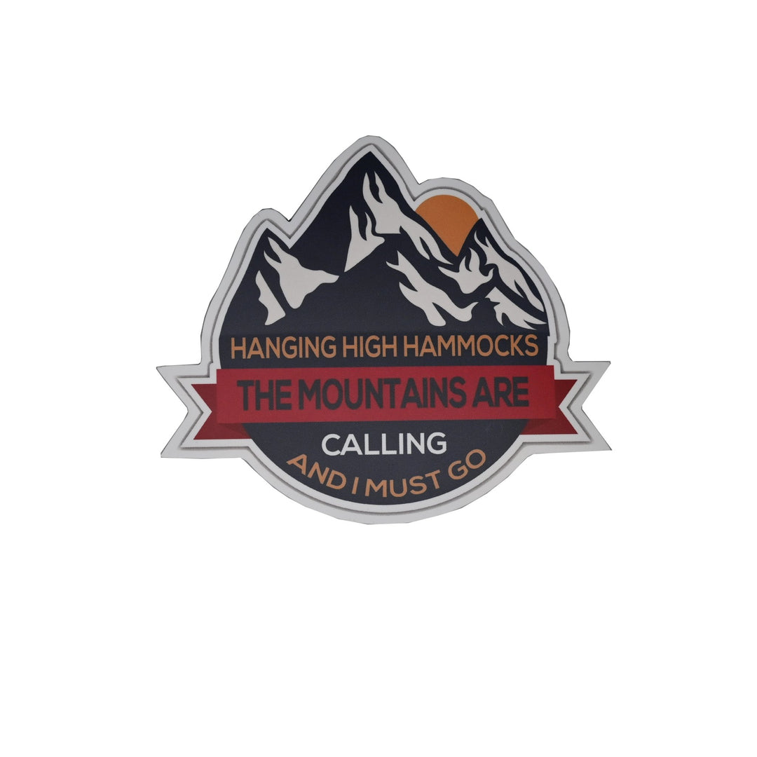 The Mountains Are Calling Sticker- Hanging High Hammocks- Large and Small - Hanging High Hammocks
