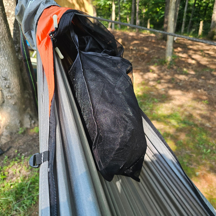 REM Hammock – 11' Camping Hammock with Bug Net, Cinch Buckles, Ridgeline Organizer, Underquilt Clips & Hanging High Hugger Straps - Hanging High Hammocks