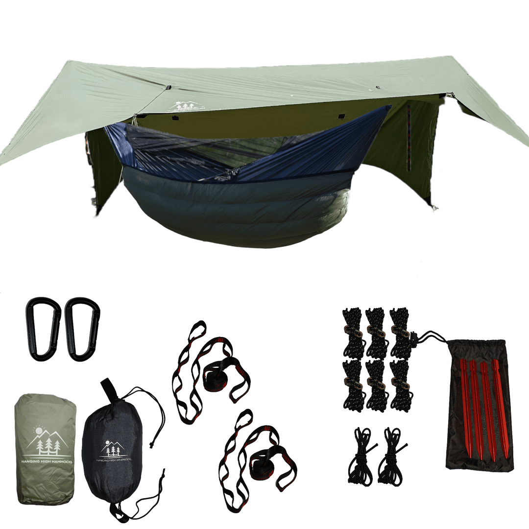 Ultimate Hammock Bundle – REM Hammock, Hideaway Tarp & Underquilt – Perfect for Your Next Adventure! - Hanging High Hammocks